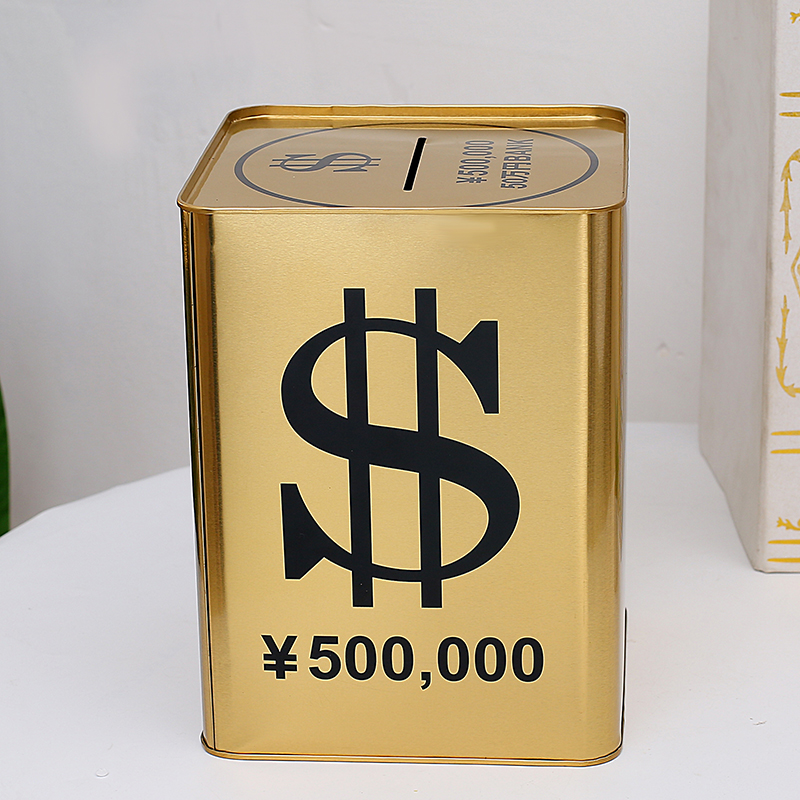 Coin Operated Kiddie Ride - クリエイティブなゴールドの貯金箱,コイン,お金のための大きな金属の貯金箱