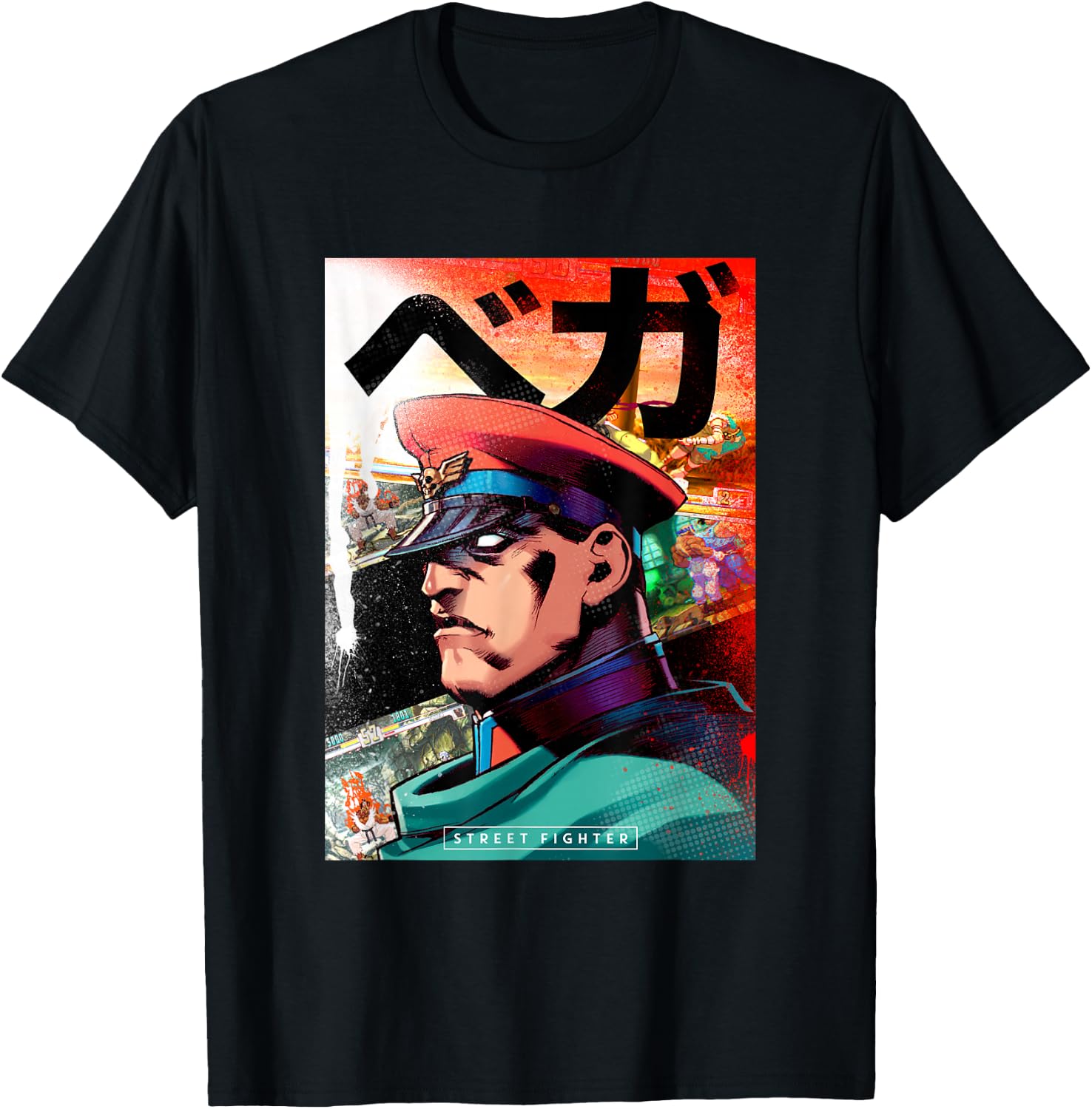 Arcade Vibes - ストリートファイター 公式アーケード格闘ゲーム | PAPL983 Tシャツ：通気性に優れた、厚手の純綿素材を使用した半袖トップス。スタイリッシュで、プラスサイズにも対応。スポーツカジュアルな雰囲気で、一年を通して着用できる。